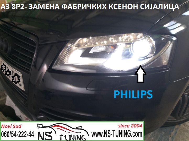 audi a3 8p xenon far d3s sijalica philips ugradnja balast hella zamena novi sad tuning